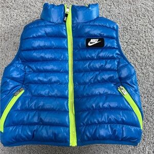 Nike Puffer Vest Child Toddler Reversible Green Blue Synthetic Fill Size 3T